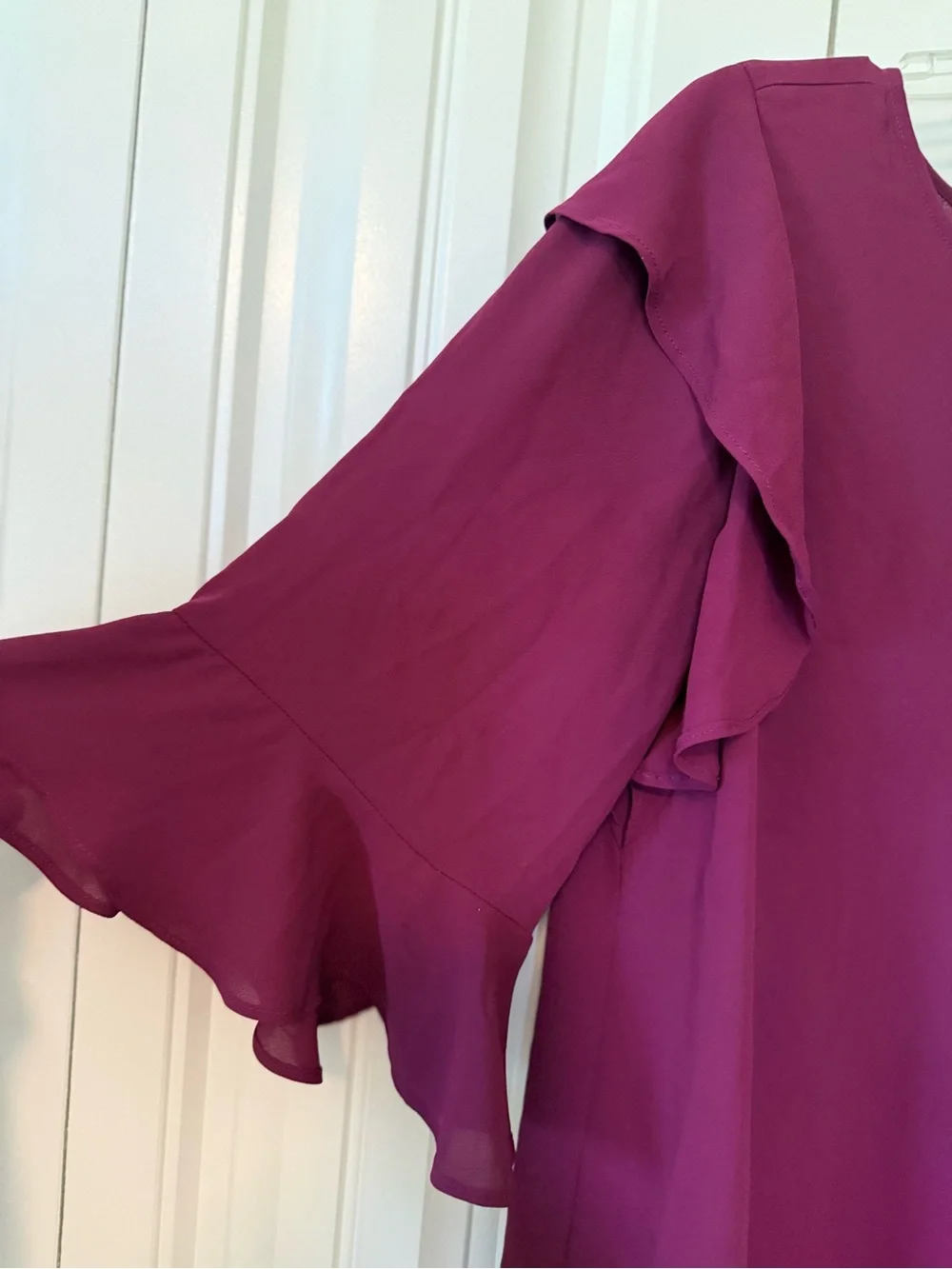 Women’s Ruffle Sleeve Blouse - Plum